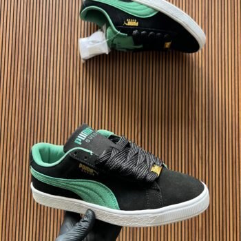 Imported suede sneaker xl(Black and Green)
